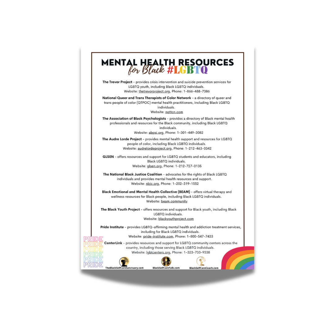 Mental Health Resources for Black LGBTQIA+